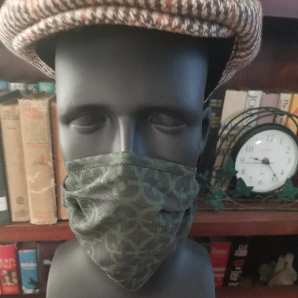 Cloth Face Mask - Silver/Copper Filters-BlackGreen